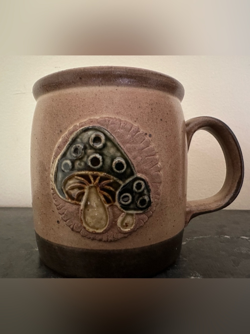 Vintage mushroom coffee mug